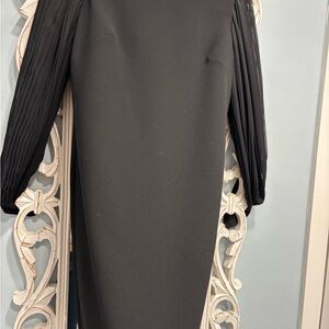White House Black Market Black Sheath Dress with Bishop Sleeves
